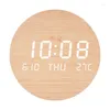 Wall Clocks Faux Wooden Clock Living Room Decorative Digital Electronic Rechargeable Bedside