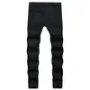 Pantalon pour hommes Casual Digital Imprimé Jeans Noir 2023 Slim Stretch Crayon Mi-hauteur Hip Hop Street Wear