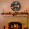 Decoratieve bloemen kerstkrans voor voordeur LED slingers ornamenten raam muur open haard trap tuin decor decor