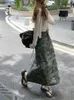 Gonne Gonna mimetica a trapezio a vita alta Donna Primavera Estate Street Style Spettacolo Cargo sottile Donna di media lunghezza