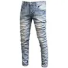 MENS CLASSE VINTAGE VINTAGE BLUGGIO BLUI SCRITTO UNIMENTO MASHITÀ CAMODODODINGERE COREANE SCRITTO SLIT SLIT PANTS DENIM 231220