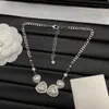 Nuova amore a doppia lettera in resina diamanta collana di clavicola a forma di cuore avanzato