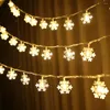 Christmas Decorations 2024 6m Led Snowflake String Lights Without Battery Snow Fairy Garland Decoration For Tree Year Ornamention