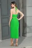 Skirts Vibrant Green Halter-neck Fringe Dresses Costume Matching Birthday Party Clothing Foreign Trade Original Brand