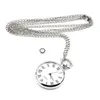OUTAD 1PCS Quartz Round Pocket Watch Dial Collier Vintage Silver Chain Pendant Personnalité de style antique Pretty Gift241o