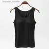 Tanques femininos camis 2022 colete feminino topos com sutiã embutido pescoço colete acolchoado fino ajuste regatas sexy camisas feminino casual l231220