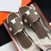 Designer slippers strand klassieke platte sandaal luxe zomer dame lederen dames slippers