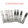 Ceramic Cartridge 0.5ml 0.8ml 1.0ml 510 Thread Atomizer Empty 2.0mm Thick Oil Holes Carts Customize Logo 4pcs Oil intake Holes in PVC tubes TH205