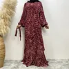 Ethnic Clothing Spring And Autumn Velvet Solid Color Muslim Robe Middle East Abaya Arab Fashion Simple Loose Sleeved Cardigan