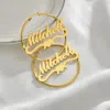 Rings Atoztide Personalized Name High Quality Stainless Steel Letter Earrings Custom Name Cricle Earrings for Women Party Jewelry