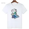 Men's Hoodies Sweatshirts Cute Dinosaur Graffiti T-shirt Mens Short Sleeve Top Tees Casual Summer Shirts Original Brand Clothing B047L231026