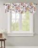 Curtain Watercolor Flower Vintage Window Living Room Kitchen Cabinet Tie-up Valance Rod Pocket