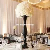 Neueste Qualität schwarze Trompetenform Tischdekoration 11Vase für Hochzeitsmittelstücke Hochzeitsvase266d