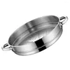 ダブルボイラー中華鍋および蒸しグリッド（32cmの丸い底（耳））プレートヘアスチーマー家庭挿入バスケットステンレス鋼ラック