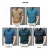 Browon Brand Polo Shirt Men's Top 2023 Fashion Intelligent Casual Short Sleeved Office Wear Randig Printed Summer 231220