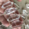 5PC Polished Clear Quartz Crystal Point Prism Wand Double Terminated Natural White Rock Crystal Quartz Mineral Healing Meditation 238G