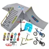 Skate Pger Taark Kit Fingerboard Ramp 13 Pieces Set With 2 Finger Bikes And 3 Skateboards Multiple Park Models Fun 231219