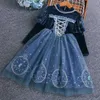 Robes de fille robe d'hiver petite fille velours bleu table de robe pour enfants se paillettes de tennis halloween habille de balle de balle de balle de balle 3 à 10 ans
