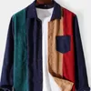 Camicie casual maschile alla moda e semplice per patchwork Multicolor Multicolor Patchwork Versatile adatto per le date