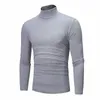 Homens camisetas Homens Slim Tops Outono Inverno Turtleneck Manga Longa Pulôver Suéter Blusa Top Boa Qualidade Primavera