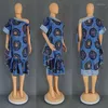 Vêtements ethniques 2024 Robes africaines pour femmes élégantes manches courtes imprimé polyester soirée robe moulante Dashiki Afrique robes