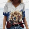 Kadın T-Shirt Vintage Ladies T-Shirts Yaz Kıyafetleri Rusya Giyim 3d T Shirts Kadınlar Kısa Kollu Üstler Gevşek Sıradan Sokak Giyim Kızları Tees T231220