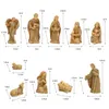 Estatuetas decorativas 10 peças, estátua da natividade de cristo, bebê jesus, manjedoura, artesanato em resina, miniaturas, ornamento religioso, presente de igreja, natal