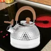 Vattenflaskor Te Kettle Stovetop Rostfritt stål Whistling TEAPOT 2L/3L/4L med kokar snabbare botten ergonomisk handtag köksredskap