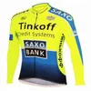 2021 Nouveau Tinkoff Maillot de cyclisme à manches longues Ropa Ciclismo Team Automne Vêtements de vélo Chemise de vélo Maillot VTT Vêtements Jacke H22042219j