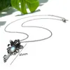 Hänge halsband ängelvinge krona nyckel sten naturlig lapis lazuli obsidian larimar månkedja halsbandsmycken för kvinnor män