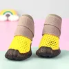 Hundkläder 4st Stylish Rain Boots Super Soft Pet Shoes Breattable Waterproof Summer Hollow Puppy Teddy