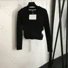 Seksi Hollow İnce Triko Kadın Tasarımcı İnce Uzun Kollu Blazer Üstler Tasarımcı Örme Bluz Sweatshirt