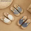 Dress Shoes Ethnic Style Vintage Women Slipper Spring Summer Flat Shoe Linen Shoes Soft Sole Walking Sandal Ladies Shoes Flat Shoes 231219