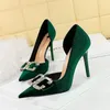 Robe chaussures Banquet talons hauts mince bouche peu profonde pointu strass bouton noeud papillon unique