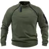 Sweats à capuche pour hommes Sweatshirts Pull pour hommes Vêtements militaires tactiques pour hommes Sweats à capuche solides en vrac Col montant Vêtements d'extérieur chauds Chemise à manches longues Hommes Tops S-4XL 231220