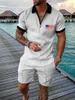 Herren-T-Shirts, minimalistisches 3D-gedrucktes Kurzarm-Set, bedruckter Anzug für Männer
