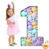 73/93cm Giant Birthday Figure Balloon Filling Box One 1st Birthday Number 30 40 50 Balloon Frame Anniversary Baby Shower Decor Party Favor Holiday Supplies