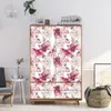 Watercolor Flower Removable Peel and Stick Wallpaper Floral PinkWhiteGreen Self Adhesive Vinyl Film for Wall Decor 231220