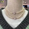 Chaîne de clavicule pour femmes, nouveau Design de Niche légère, Lisa, collier de perles de saturne impératrice douairière du même Style, 2022