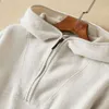 Outlet ~ commerce extérieur femmes maïs blanc printemps 2023 nouveau pull ample à capuche demi-fermeture éclair pour femmes