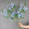 Flores decorativas requintado artificial de alta qualidade plástico realista 5 cabeças clematis flor falsa simulação de fácil cuidado para casamento