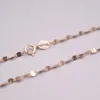 Kedjor fina ren AU750 18K Rose Gold Chain 2mmw Women Tile Link Halsband 18 tum 1,9-2,1G