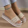 Slippers Ladies Shoes On Sale 2023 Fashion Basic Women's Versatile Simple Casual Beach Open Toe Thick Sole