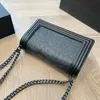 Classic Flap Bag Woman Shoulder Bag 24ss Designer Luxury Bag Handbag Metal Chain Bag Crossbody Bag Diamond Lattice Bag Underarm Bag Dark patterned carved leather bag