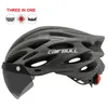 Helme Ultraleicher Radsportsicherheitshelm im Freien Motorradfahrrad -Fahrrad -Rücklichthelm Abnehmbares Objektiv Visor Mountain Road Bike Helm 231219