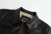 Men's Fur Faux Fur Men's Top layer Genuine Leather Jacket Military Pilot Jackets Air Force A2 Lapel Retro Rub Color Tooling Short Large Coat 231220