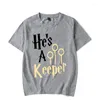 Camisetas masculinas casais combinando ela é uma captura ele é keeper camisetas para mulheres roupas masculinas harajuku camiseta moda streetwear homme