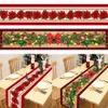 Mise à niveau du chemin de table de Noël Décorations de joyeux Noël 2023 pour la maison Nappe Navidad Noel Kerst Cadeaux de Noël Nouvel An 2024 Natal