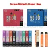 Original Filex 5000 Puffs 650mah E Zigaretten Zigaretten vorgefülltes Gerät Einweg Vape Authorized 17 Colors in Stock Bang Vape Razz Bar Vapsolo