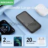 Mobiltelefon Power Banks Rocoren 10000MAH Power Bank Portable Charger Externt batteri 10000 mAh Fast Charging PowerBank för iPhone Xiaomi MI 13 POCO J231220